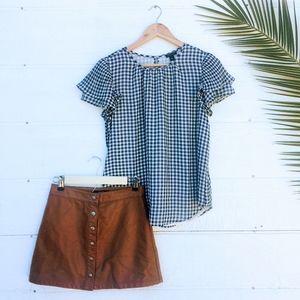 💌Ann Taylor Chiffon Top- Navy Blue and White